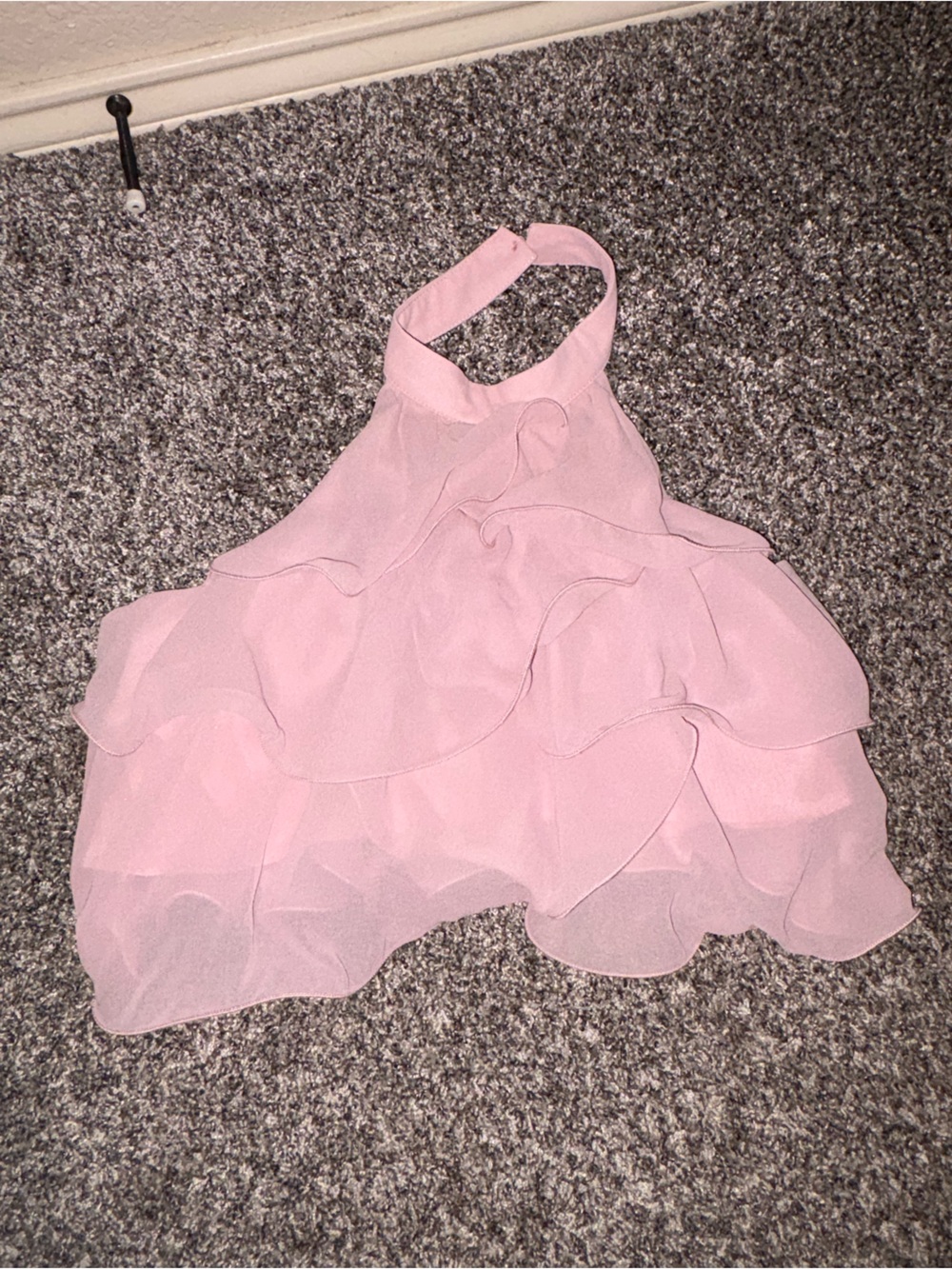 Women's Pink Ruffled Bandeau Halter Top